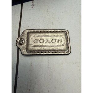 Vintage Y2K Coach Silver Leather Hangtag 2” VGUC